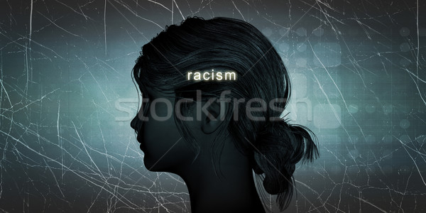 Nő szemben rasszizmus személyes kihívás háttér Stock fotó © kentoh