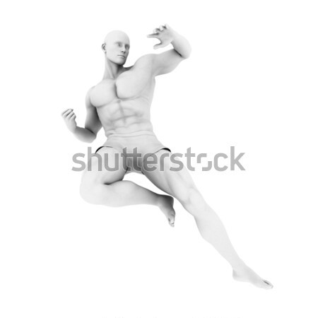 Szuperhős póz férfi 3d render illusztráció terv Stock fotó © kentoh