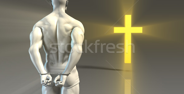Vallásos átalakulás kereszténység férfi szabad vallás Stock fotó © kentoh