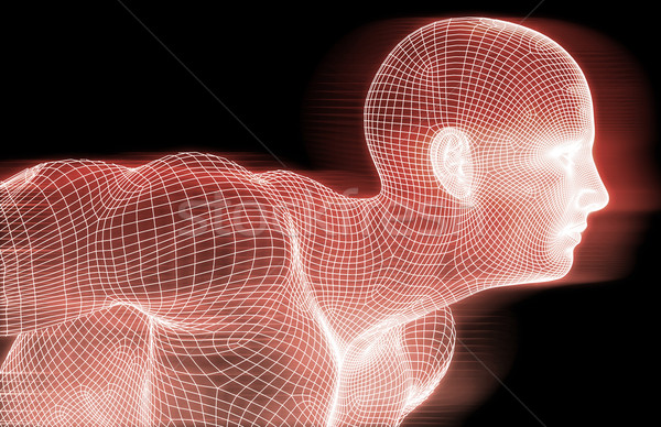 человека Черно-белые цифровой сознание технологий кадр Сток-фото © kentoh