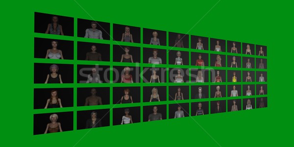 Videofal emberek fal lányok ipar képernyő Stock fotó © kentoh