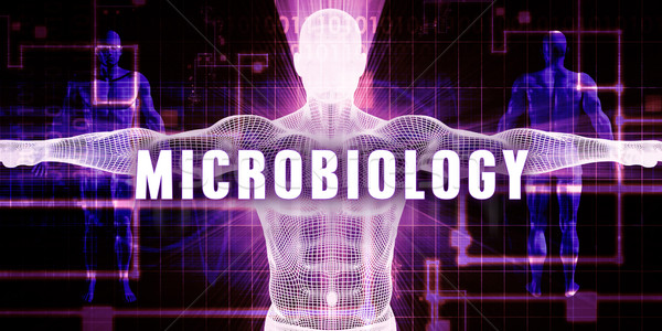 Microbiologie digitale technologie medische kunst man technologie Stockfoto © kentoh