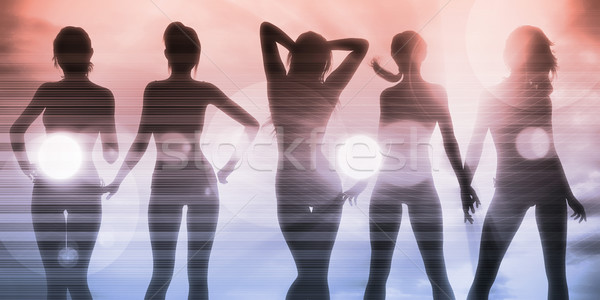 Disco Party Girls Celebrating Stock photo © kentoh