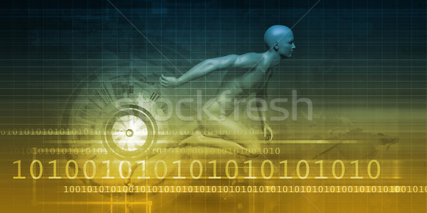 Digitale marketing snel man abstract Stockfoto © kentoh