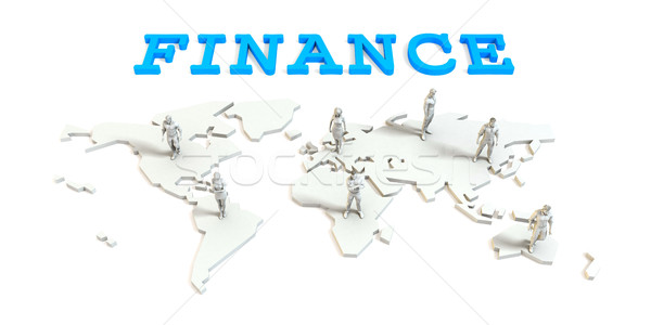 Stock foto: Finanzierung · global · Business · abstrakten · Menschen · stehen · Karte