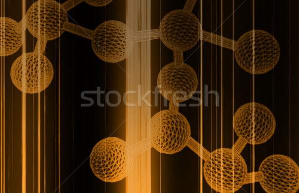 [[stock_photo]]: Particules · scanner · science · atome · up · étroite