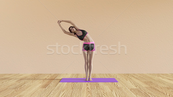 Yoga Class Half Moon Pose Stock photo © kentoh
