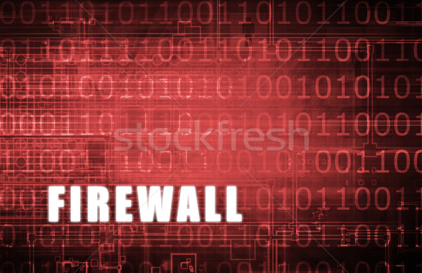 Firewall digitalen Warnung abstrakten Netzwerk Stock foto © kentoh