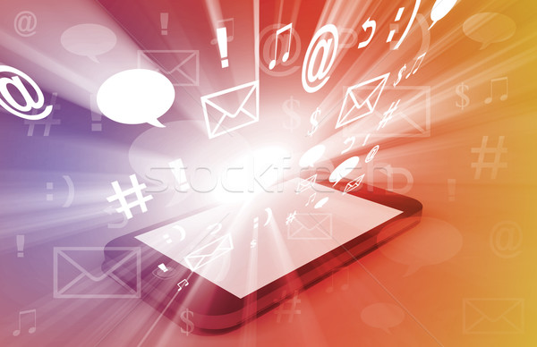 Stockfoto: Social · media · internet · abstract · technologie · corporate · digitale