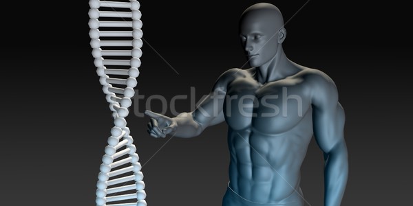 Scientist Pointing at DNA Helix Structure Stock photo © kentoh