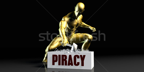 [[stock_photo]]: Piratage · noir · or · marteau · personne