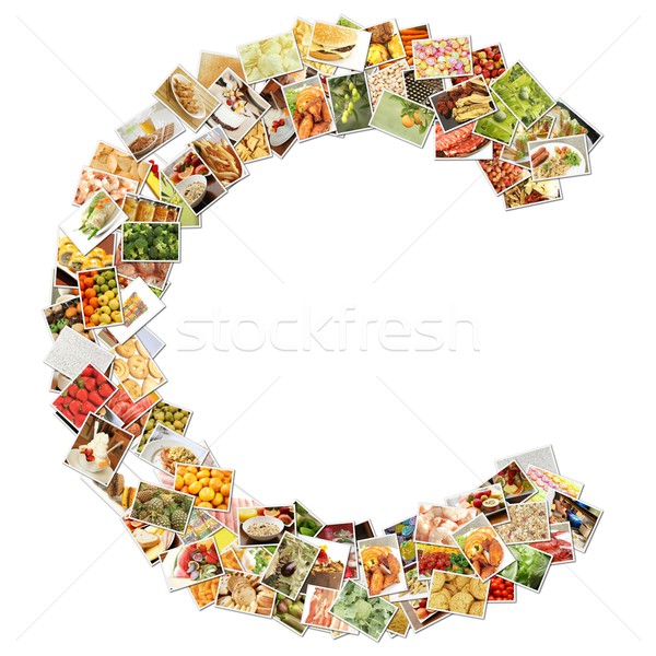 C betű étel kollázs művészet könyv terv Stock fotó © kentoh