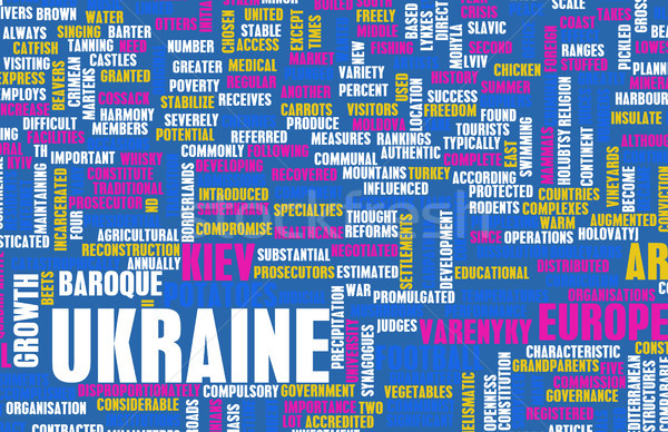 Oekraïne land Europa kaart wolk digitale Stockfoto © kentoh