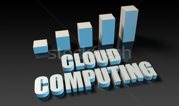 Felhő alapú technológia grafikon diagram 3D kék fekete Stock fotó © kentoh