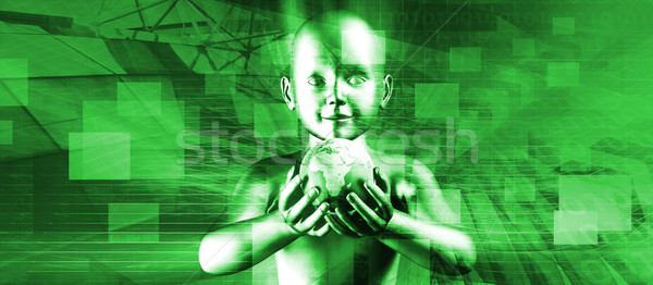 Child Holding Globe Stock photo © kentoh