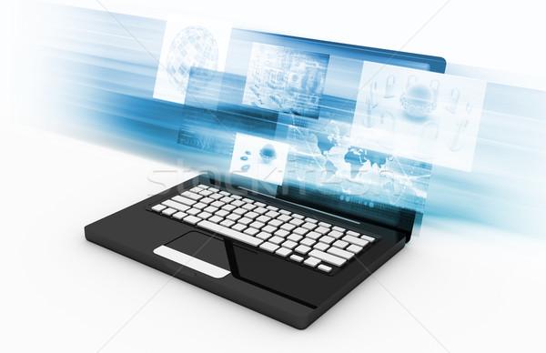 интерактивный СМИ цифровой развлечения дизайна ноутбук Сток-фото © kentoh
