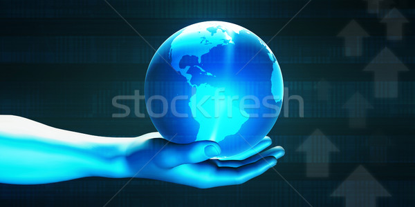 Globális technológia digitális absztrakt üzlet földgömb Stock fotó © kentoh