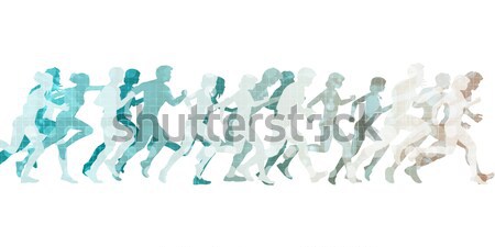 Athletes Running Stock photo © kentoh