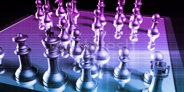 Business tactiek schaken spel analyse kunst Stockfoto © kentoh