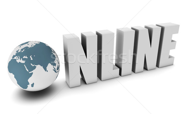 Stock foto: Online · Status · 3D · Internet · Welt · Server