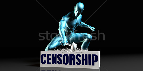 Cenzura niebieski czarny usługi usług pojęcia Zdjęcia stock © kentoh