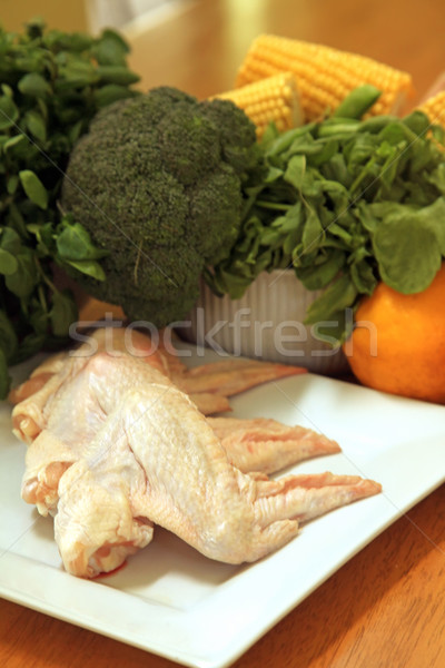 Stock photo: Row of Chicken Wings