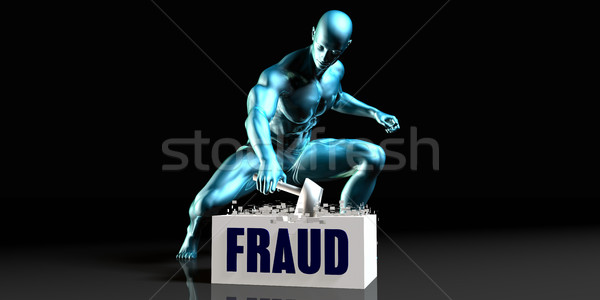Frauda albastru negru serviciu Servicii concept Imagine de stoc © kentoh