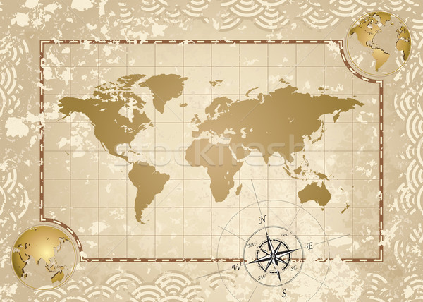 Antieke wereldkaart vector downloaden eps textuur Stockfoto © keofresh