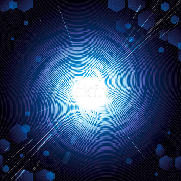 Wirbel blau Tech geheimnisvoll Technologie abstrakten Stock foto © keofresh