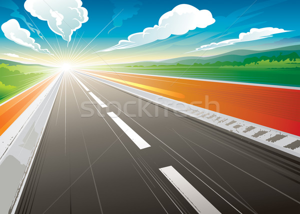 Reggel út sebesség tájkép terv mező Stock fotó © keofresh