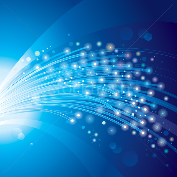 Fibra optica Internet tehnologie albastru lumina Imagine de stoc © keofresh