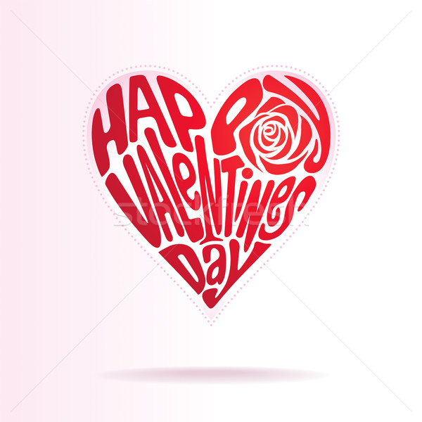 Walentynki miłości kształt serca tekst szczęśliwy Zdjęcia stock © keofresh