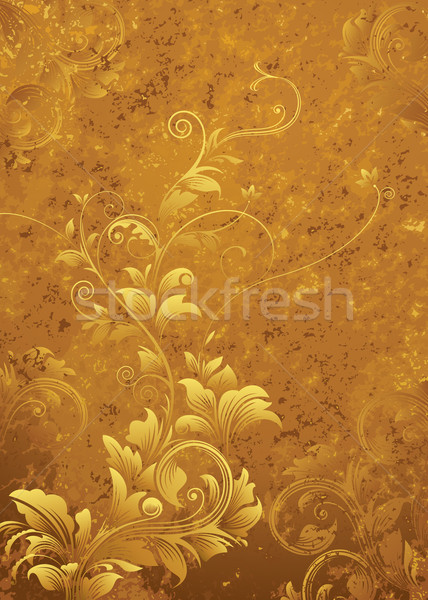 Retro kwiatowy złoty wzór grunge Zdjęcia stock © keofresh