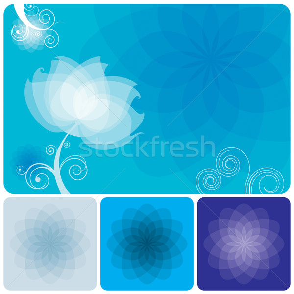 [[stock_photo]]: Floral · résumé · bleu · hiver · fleur · nature