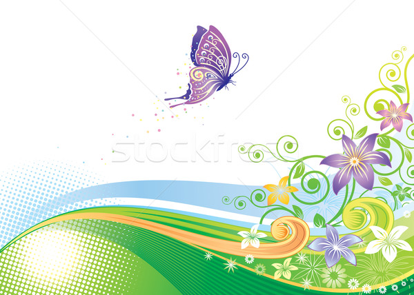 Ontwerp bloem voorjaar abstract blad Stockfoto © keofresh