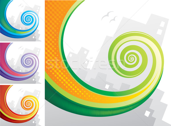 Queue spirale coloré caméléon ville design [[stock_photo]] © keofresh