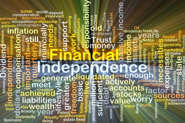 Financial independence background concept glowing Stock photo © kgtoh