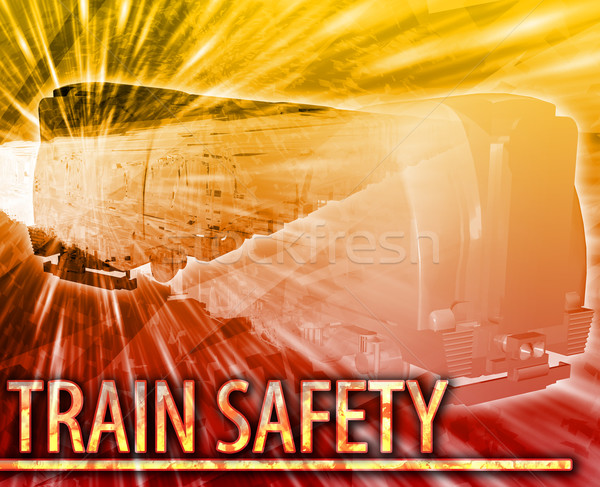 Vonat biztonság absztrakt digitális illusztráció digitális kollázs Stock fotó © kgtoh