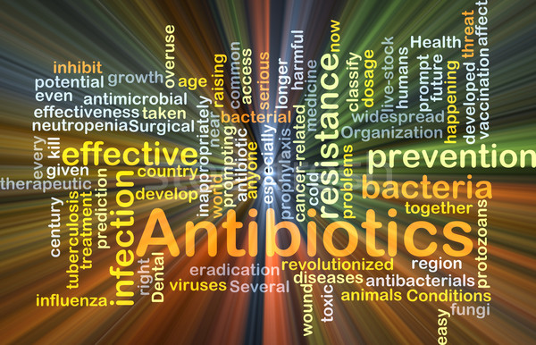 Antibiotikum izzó szófelhő illusztráció fény egészség Stock fotó © kgtoh