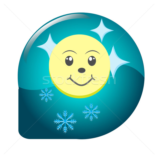 Tiempo icono luna copo de nieve botón Foto stock © Kheat