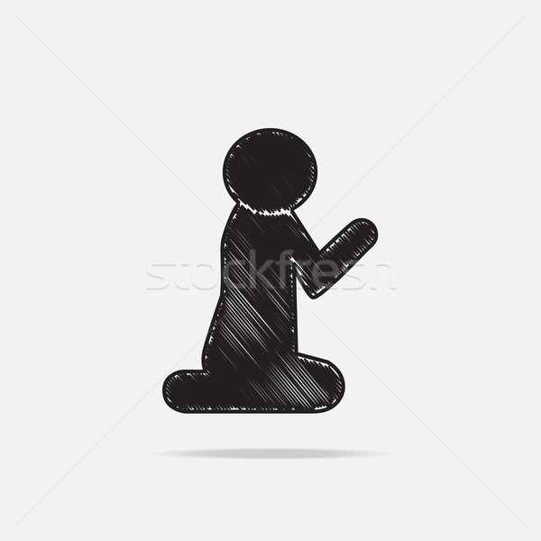 Oração símbolo ilustração ícone adorar asiático Foto stock © Kheat