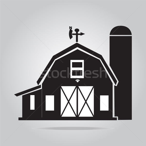Edificio icono granero oficina fábrica negro Foto stock © Kheat