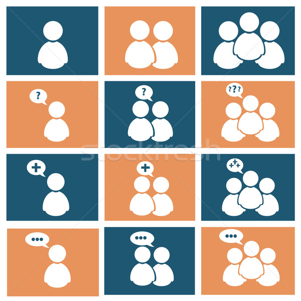 People icon set Stock photo © Kheat