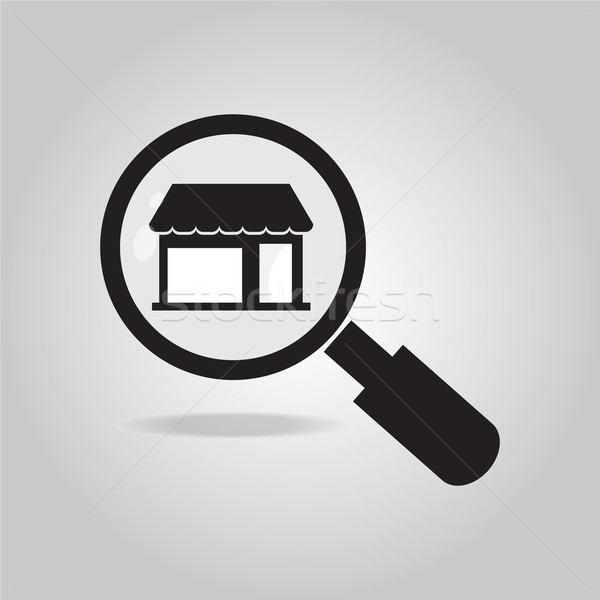 magnifying glass and shop icon Stock photo © Kheat