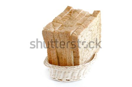 Foto d'archivio: Pane · di · frumento · fetta · basket · pane · grano · bianco