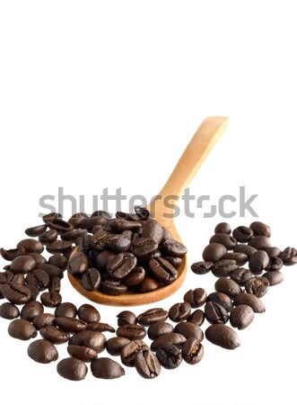 Coffee beans with wooden spoon Stock photo © Kheat