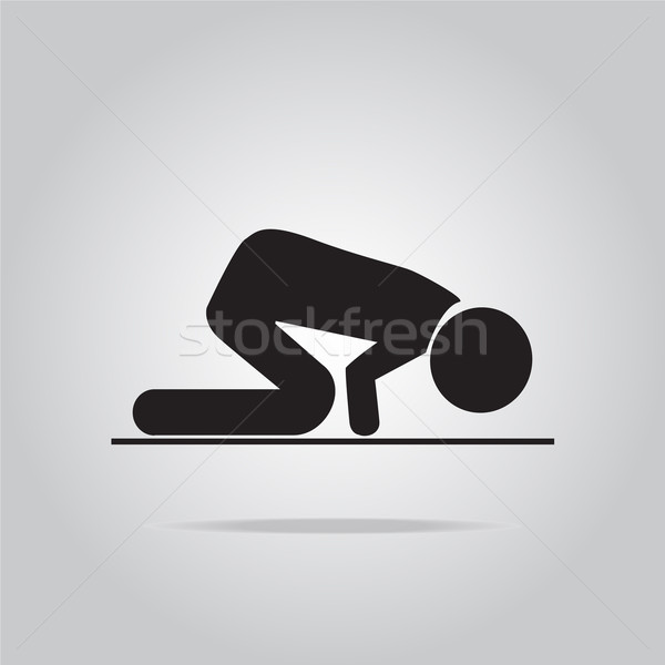 Oração símbolo ilustração ícone adorar rezar Foto stock © Kheat