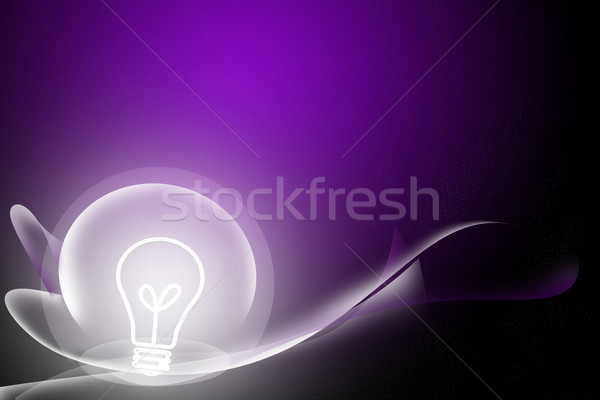 ストックフォト: 抽象的な · 曲線 · 電球 · 紫色 · ウェブ · 壁紙