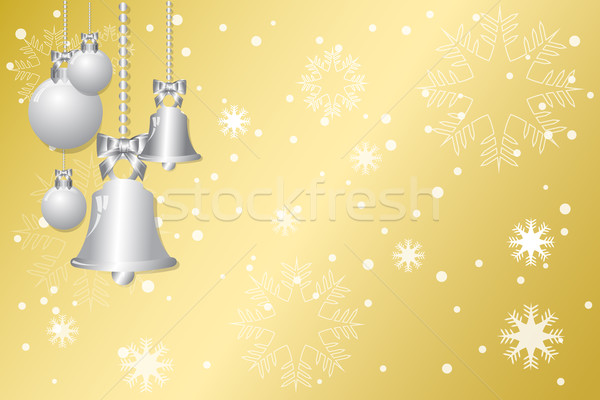 Stockfoto: Christmas · goud · abstract · sneeuw · kunst · Blauw