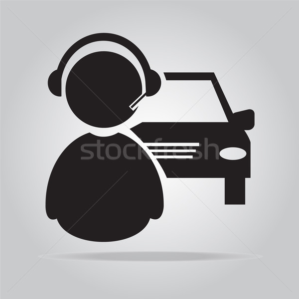 Autó szolgáltatás kapcsolat ikon fekete gép Stock fotó © Kheat